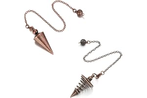 MANQYI 2 Piezas Péndulo de Cono Metal, Péndulo de Cobre, Péndulo de Metal, Péndulo Adivinación Radiestesia, Péndulo Esotérico, Péndulo de la Adivinación, para Decoración Muebles