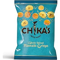 CHIKA'S - Hand Cooked Lightly Salted Plantain Crisps - Healthy & Nutritious Vegan Snack - 12 x 35g