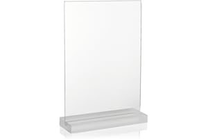 VITADISPLAYS DIN A4 Advertising Display with Solid, Satin Plexiglas® Base/T-stand/as a Table Stand