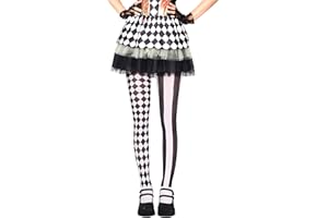 GARNIRISE Clown Tights for Circus Costume Women Man, Halloween Cosplay Party Socks Full-Foot Striped Tights Plaid Thigh High Stockings