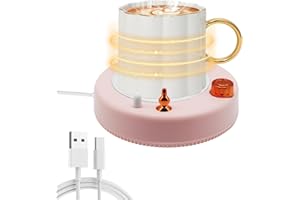HASAIKA® Scalda Tazza, Scaldatazze da Caffè, Sottobicchiere a temperatura costante, Adatto per riscaldare bevande come caffè, tè e latte a casa o in ufficio (rosa)