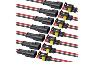 HIMOMO Set di 20 connettori rapidi impermeabili per auto, connettori impermeabili, connettori a 2 poli, connettori elettrici, connettori per cavi per moto, scooter, barche