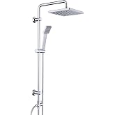 JOHO Shower Column without Tap for Bathrooms Set, without Thermostat, Single Lever Shower Set with Adjustable Height Bar with