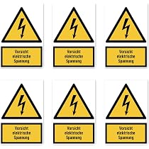 VSafety Cartello Pericolo Rischio Scosse Elettriche - 150x200 Mm - Adesivo In Vinile Autoadesivo