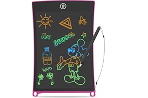 GUYUCOM Tablette Dessin Enfant 8,5 Pouces Ecriture LCD et Tablette Magique Enfant pour Les Enfants avec Une Ligne Colorée et Plus Lumineuse,Grands Cadeauxs pour 3 4 5 6 7 Ans Garçons Filles (Rose)