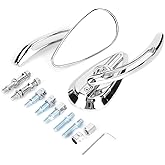 Chrome M8 M10 Motorcycle Skull Teardrop Rearview Mirrors For Harley - View #12