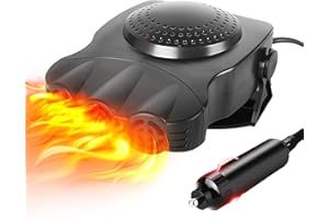 ‎QIDOE Qidoe 12V Auto Heizung: 200W Tragbar KFZ Heizlüfter 12 Volt Akku Standheizung mit Zigarettenanzünder Autoheizung Ventilator Warmluftgebläse Defogger Scheibenheizung für PKW Wohnwagen LKW