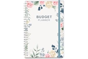 NOKINGO Planificateur de budget – Organiseur mensuel financier avec carnet de suivi des dépenses pour gérer efficacement votre argent, planificateur financier non daté, livre de compte, format A5, floral
