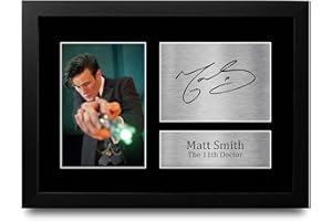 HWC Trading FR A4 Matt Smith Dr Who Doctor Cadeaux Imprimé Signé Autographe Photo pour les fans d’émissions de télévision - A4 Encadré