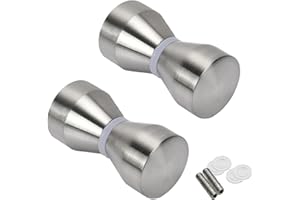 YUAAOH Bouton Porte de Douche 2 Pièce Poignet pour Porte de Douche en Verre Poignée Ronde en Acier Inoxydable 304 Poignée Double Face pour Salle de Bain Cuisine Bureau Hôtel Porte Coulissante, Brossé