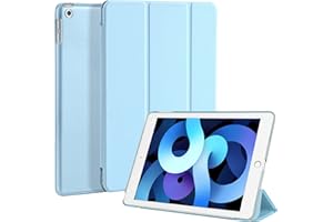 4UBonLife Coque pour iPad 6ème/5ème génération 9,7 Pouces 2017/2018, Étui de Protection Léger Coque Arrière en PC Rigide Translucide Givré pour Apple iPad 6/5 Gen, Bleu Clair