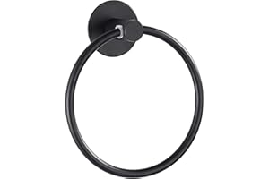 ‎HOOMTAOOK Hoomtaook Handtuchhalter Ohne Bohren Schwarz Handtuchring Ohne Bohren, Selbstklebend, Edelstahl, Kein Schaden Wandmontage, Rostfrei, Schwarz