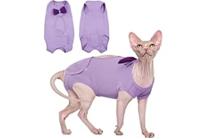 DENTRUN Cat Recovery Suit, Cat Onesie for Post Spay Surgery Vest Female Kitten Shirts Anti Licking Suit, Cat Premium Soft Vest Cone E-Collar Alternative Neuter Surgical Suit for Male Cats Apparel