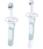 MAM Lot De 2 Brosses à Dents Bébé Avec Bouclier De Sécurité - 6 Mois Et Plus - Poils Extra Doux - Ergonomique Bleu/Blanc