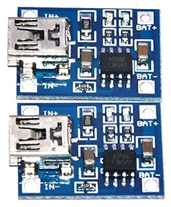 M. A. Enterprises Mini USB 5V 1A 18650 Lithium Battery Charger Board PCB Module - Set of 2