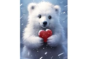 NAIMOER Christmas Diamond Painting Kits for Adults, DIY Full Drill 5D Diamond Painting Love Diamond Art Kits Bear Diamond Painitng Kits for Relaxation and Home Decor 30x40cm