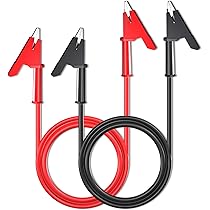4 Stück Krokodilklemmen Mit Kabel - 14 AWG Silikon-Leitungen Für Multimeter