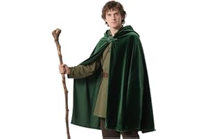 keland Peleryna Hobbit Władca Pierścieni, kostium z broszką LOTR (zielona, L)