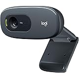 Logitech C270 HD Webcam, HD 720p/30fps, Widescreen HD Video Calling, HD Light Correction, Noise-Reducing Mic, For Skype, Face