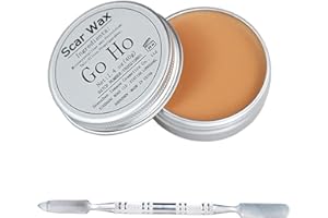 Go Ho Scar Wax(1.4 oz/40g),Fake Molding Wound Skin Wax,Body Paint Fake Nose Stage Zombie Cosplay Costume SFX Makeup with Spatula,Special Effects For Halloween Makeup