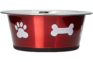 Classic Pet Products Classic Posh Paws Dish, 900 ml, Red