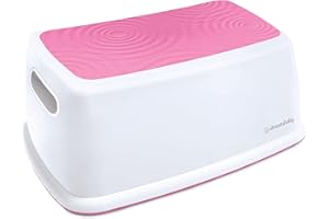 Dreambaby Easy-Up Premium - Sgabello per bambini e adulti, può contenere fino a 120 kg, per bagno, WC, cucina, indipendenza; antiscivolo con rivestimento in ondulazione, base antiscivolo, colore: rosa