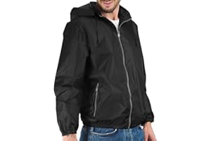 PERLETTI Wiatrówka Wodoodporne Mężczyzna Kobieta - Płaszcz Przeciwdeszczowy Wiatroodporna Lekka z Kapturem i Pokrowcem - Sportowy Kurtka dla Męska i Damska Bieganie i Trekking do Podróży