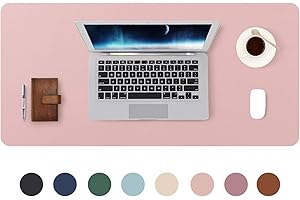 DOBAOJIA Schreibtischunterlage Pink, Schreibtischmatte, Desk Pad, Schreibtischschutz, Schreibblock, für Laptop/Tastatur/Maus/Hause/Büro, PU Leder Wasserdicht + Wildleder rutschfest 70 x 35cm(Rosa)