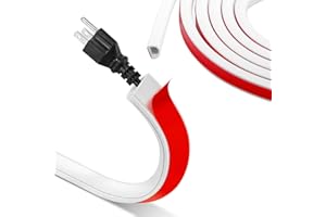 SAMAMOCA 2M Mini Kabelkanal Selbstklebend,Flexibler Kabelkanal Halbrund,Kabelkanäle Weiß,Kabelbrücke Boden für Kabelschutz,Cable Hider Aussenbereich Wetterfest,Kabelschacht zum Verstecken von 1 Kabel