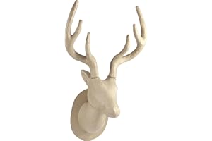 DECOPATCH Décopatch NO032C - Un support en papier brun mâché 32x25x63 cm, Trophée Cerf