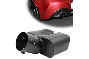 KRTOPO Exhaust Tips Muffler Stainless Steel 62mm/2.36" Car Exhaust Tail Pipe Double Outlet Square Mouth End Pipe Fit for 38-60mm/1.5”-2.36” Tube (Black Matte)