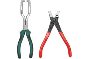 HELWEET Alicates para Abrazaderas de Manguera, Alicates de Línea de Combustible, Alicate Abrazaderas Coche, Alicates para Tubos de Combustible, Alicates de Cuello Tipo R,Alicate de Alimentación de Combustible