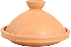 Casa Moro Moroccan Tagine Terra Natural Diameter 34 cm for Cooking for 4-6 People | unglazed garden pot clay pot | Hand Potted from Marrakech | TA7106