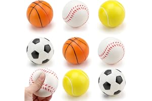 8 stycken stressboll, minisportbollar, antistressboll för barn och vuxna, stressreducerande boll innehåller mini fotboll basket baseball och tennis, lindrar avkoppling