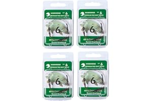 HAWKRIDGE - 4 x Predator SEMI BARBED Pike Snap Tackle Double Hook Bait Rig 30cm Trace Using American 7x7 Wire Strands - Available in Size 4, 6 or 8