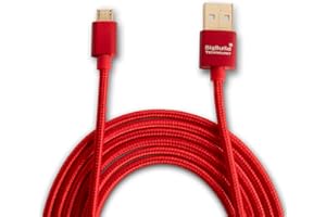 BigBuild Technology RED 3-Meter vergoldetes USB-Kabel für TomTom Rider 40/400, 420/450, 50/500/550, TomTom Pro 7100/8375, 9100/Truck 5250 Sat Nav