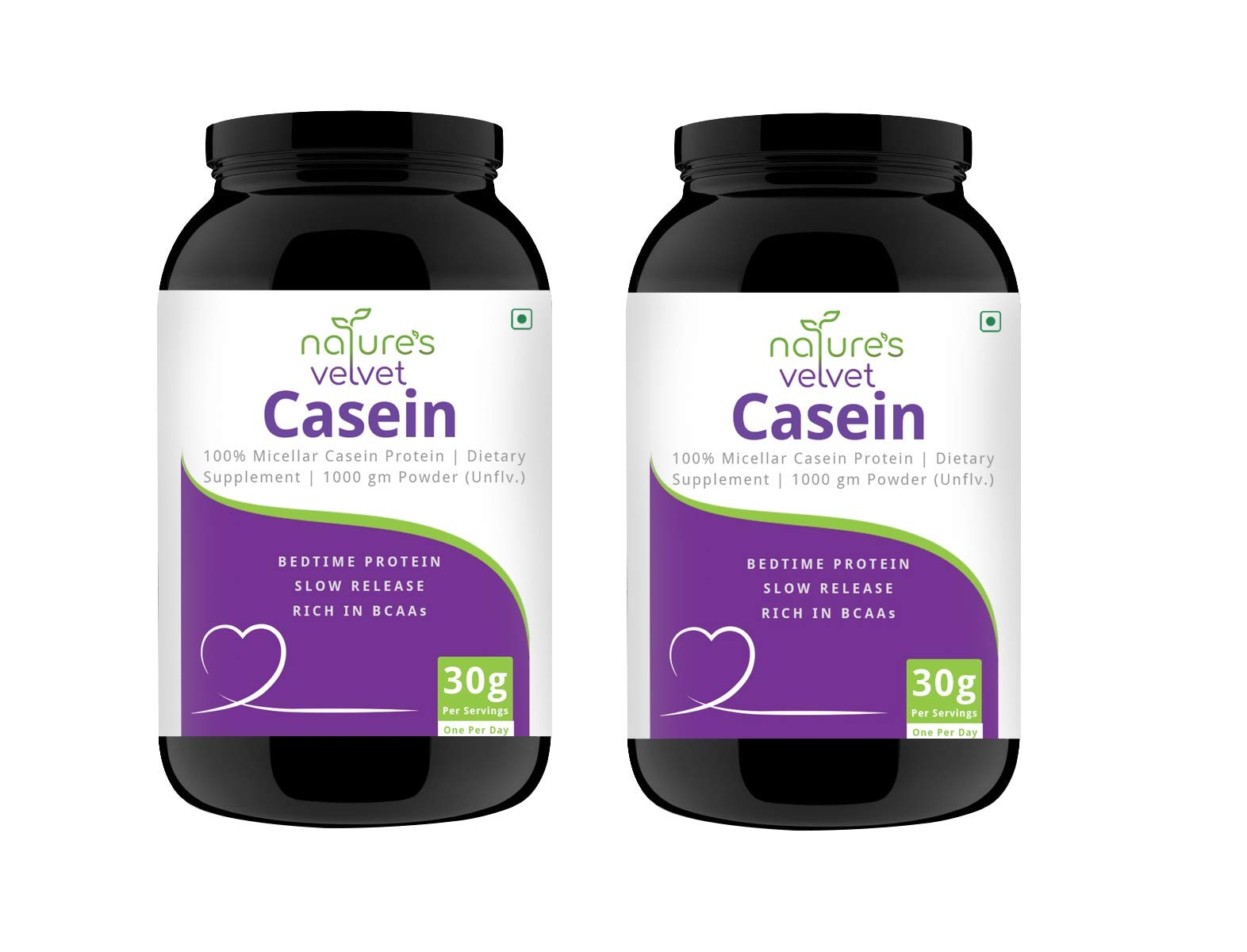 Natures Velvet Lifecare 100% Casein Protein, Vegetarian and Natural, 1000 gms - Pack of 2
