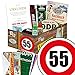 Produktbild DDR Box mit Traditionsartikel zum 55. Geburtstag Ostwaren Box mit Geschenkverpackung "Verkehrsschild 55" mit Ostmotiven + GRATIS Geschenkkarten + GRATIS DDR Kochbuch Geschenkset für manner Geschenk für Papa Männergeschenk Bier + Schnaps + Kondomen + Erichs Rache uvm. bekannte DDR Artikel DDR Produkte DDR Geschenkbox Geschenk zum 50. Gebutrstag