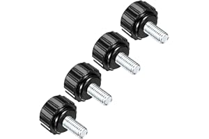 CoCud Manopole Serraggio Zigrinate, M5 x 10mm Maschio Filettatura 16mm Testa, Termoindurente Plastica Pollice Vite Impugnatura Bullone Pomello Nero - (per Tornio Macchinario), 4Pz