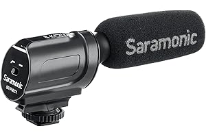 Sarmonic Video Microphone, SR-PMIC1 Shotgun Mic mit 3.5mm Klinke, Super-Cardioid Unidirectional Condenser Mic für Nikon Canon Sony Kamera Camcorder Telefon Interview Live Stream Travel