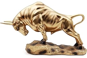 Irayin Statua di Toro, Toro Statuetta Wall Street, Regalo del Papà, Broker Finanziario Regalo, Soprammobili Moderni Salotto, Statuette Decorative Casa