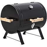 Outsunny Barbacoa de Carbón de Sobremesa Parilla de Barbacoa Compacta con Termómetro y Asas para Jardín BBQ 50x35x39 cm Negro