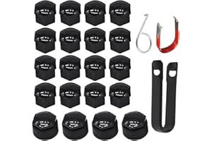 MEMOFYND 1 zestaw osłon do kół samochodowych 17 mm, narzędzie do usuwania nakrętek kół, odpowiednie do większości akcesoriów samochodowych (czarny)