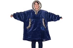 Snug Rug Eskimo Felpa con Cappuccio Oversize Sherpa Coperta, Super Morbida e Calda, Gigante Comoda Felpa in Pile Sherpa, Taglia Unica, Adulti Unisex Taglia Unica