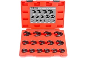 BINGCOBBER 15 PCS Ensemble de clé à Fourche à emmancher Métrique 1/2 3/8",Coffret de douilles à tuyauter,clé à écrou évasé,8-24mm