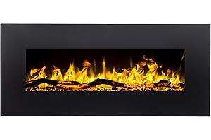 AFLAMO Albion NH- caminetto Elettrico, Senza Funzione Riscaldamento, Tecnologia LED. (91,5x45,5x14)