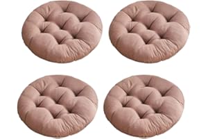 Morkite Lot de 4 Coussins de Chaise Ronds Doux pour intérieur et extérieur - 40 x 40 cm - pour fauteuils, Jardin, canapé en rotin - pour Chambre à Coucher, Sol, Camping - Bleu