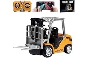 Ledovan 1:64 RC Escavatore telecomandato giocattolo per bambini, mini carrello elevatore, 2,4 GHz luce ed effetti sonori, veicoli da costruzione, regali per ragazzi e ragazze