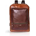 STRUTT Brown Leather BuddyPack- Lightweight15 Laptop Unisex Backpack - Waterproof, Antitheft, Durable - Ideal for College II Travel II Work II Hiking II Daily Use