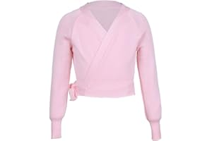MSemis Chaqueta Cruzada de Danza Ballet para Niña Cárdigan Elegante de Danza Clásica Top Manga Larga de Yoga Gimnasia Disfraz Bailarina Niña